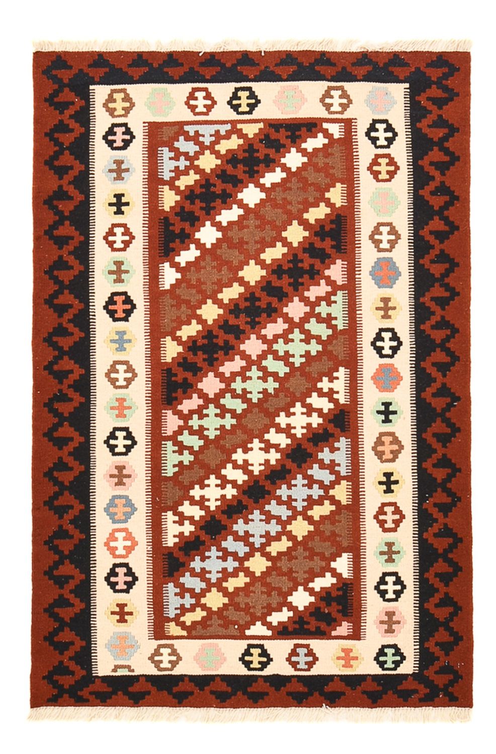 Kelim Carpet - orientalisk matta - 150 x 100 cm - flerfärgad