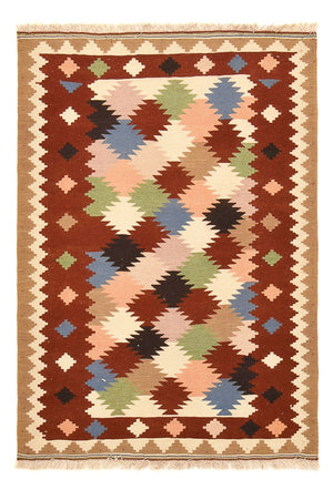 Kelim Carpet - orientalisk matta - 150 x 102 cm - flerfärgad