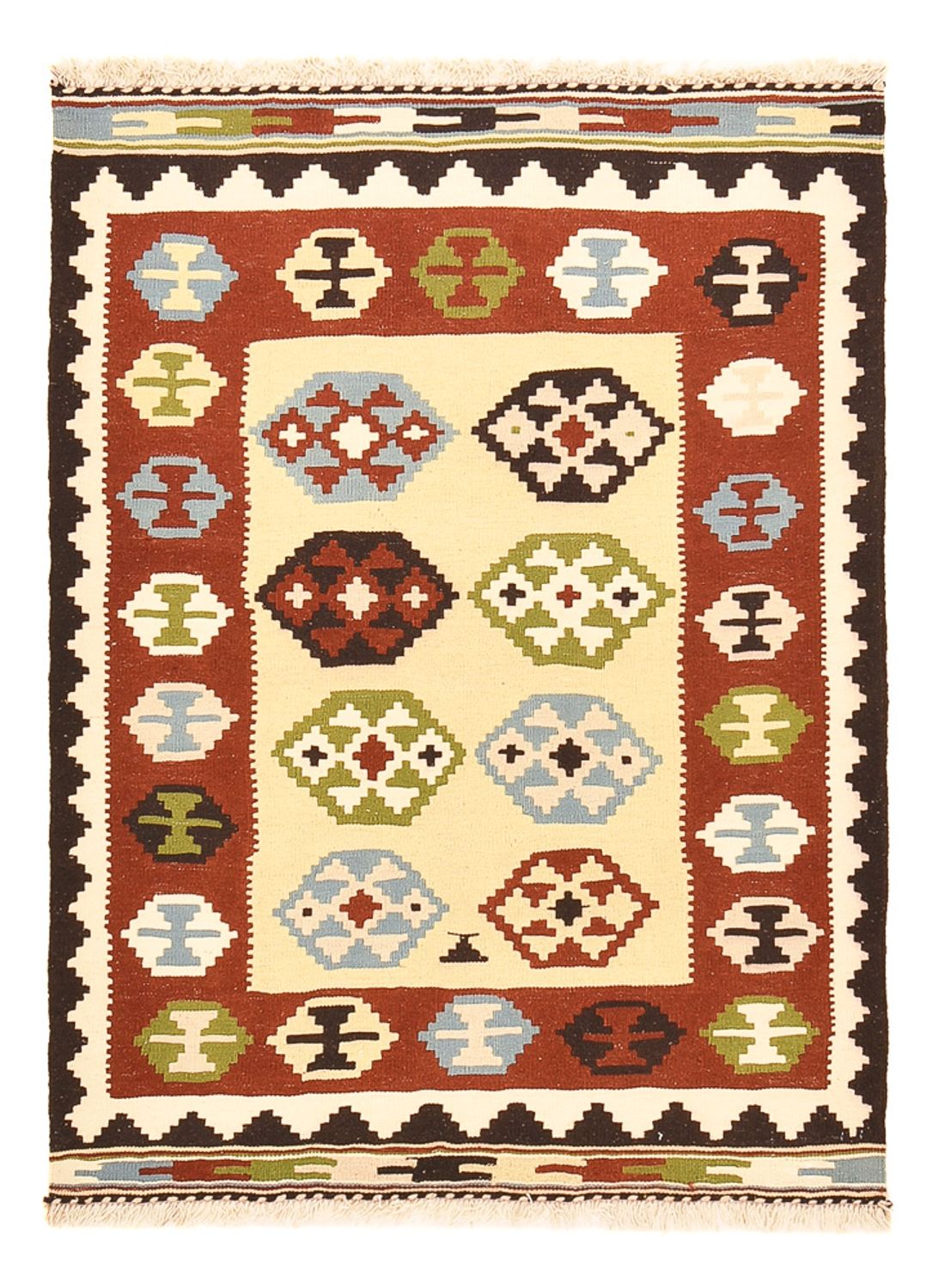 Kelim Carpet - orientalisk matta - 143 x 102 cm - flerfärgad