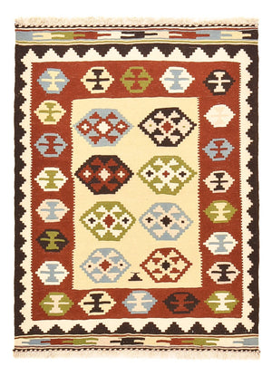 Kelim Carpet - orientalisk matta - 143 x 102 cm - flerfärgad