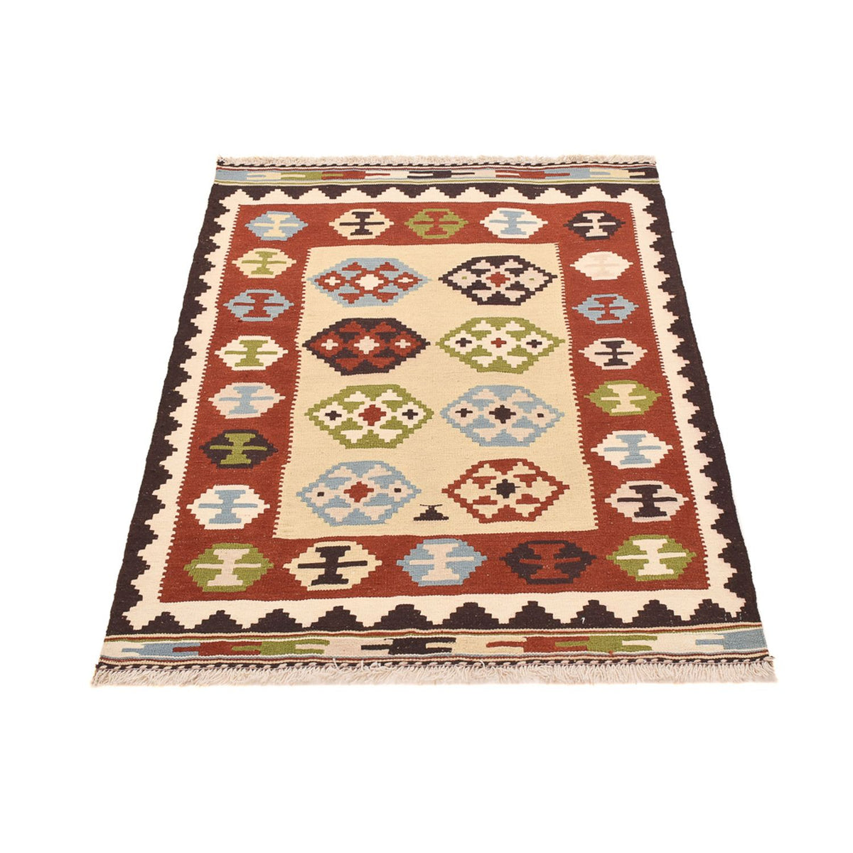 Kelim Carpet - orientalisk matta - 143 x 102 cm - flerfärgad