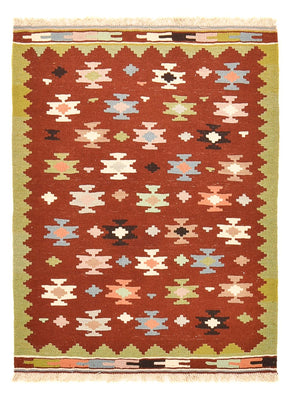 Kelim Carpet - orientalisk matta - 132 x 97 cm - flerfärgad