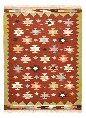 Kelim Carpet - orientalisk matta - 132 x 97 cm - flerfärgad
