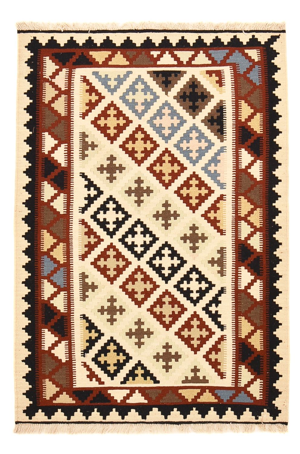 Kelim Carpet - orientalisk matta - 146 x 100 cm - flerfärgad