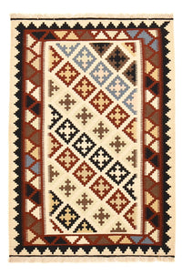 Kelim Carpet - orientalisk matta - 146 x 100 cm - flerfärgad
