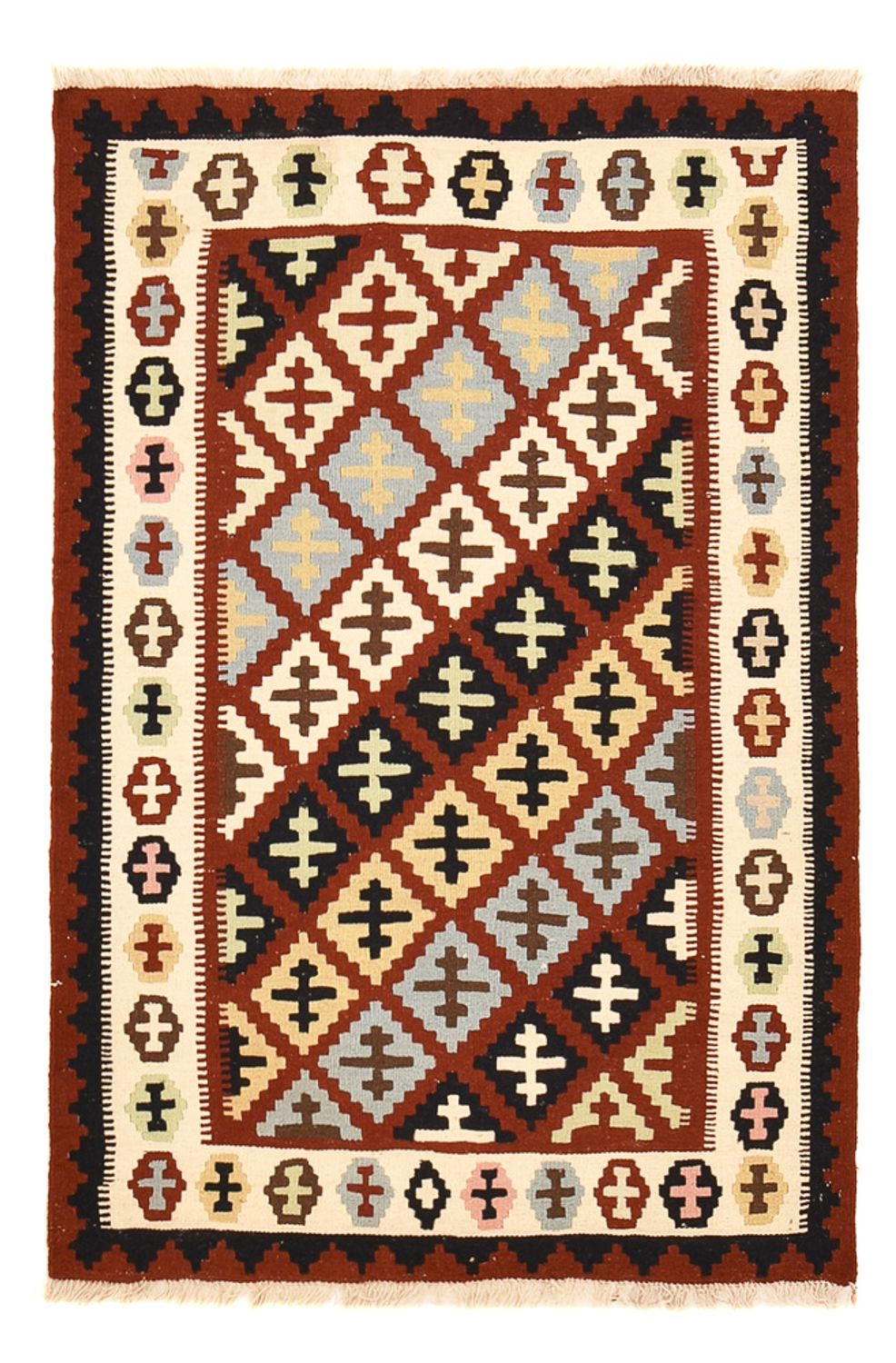 Kelim Carpet - orientalisk matta - 150 x 104 cm - flerfärgad