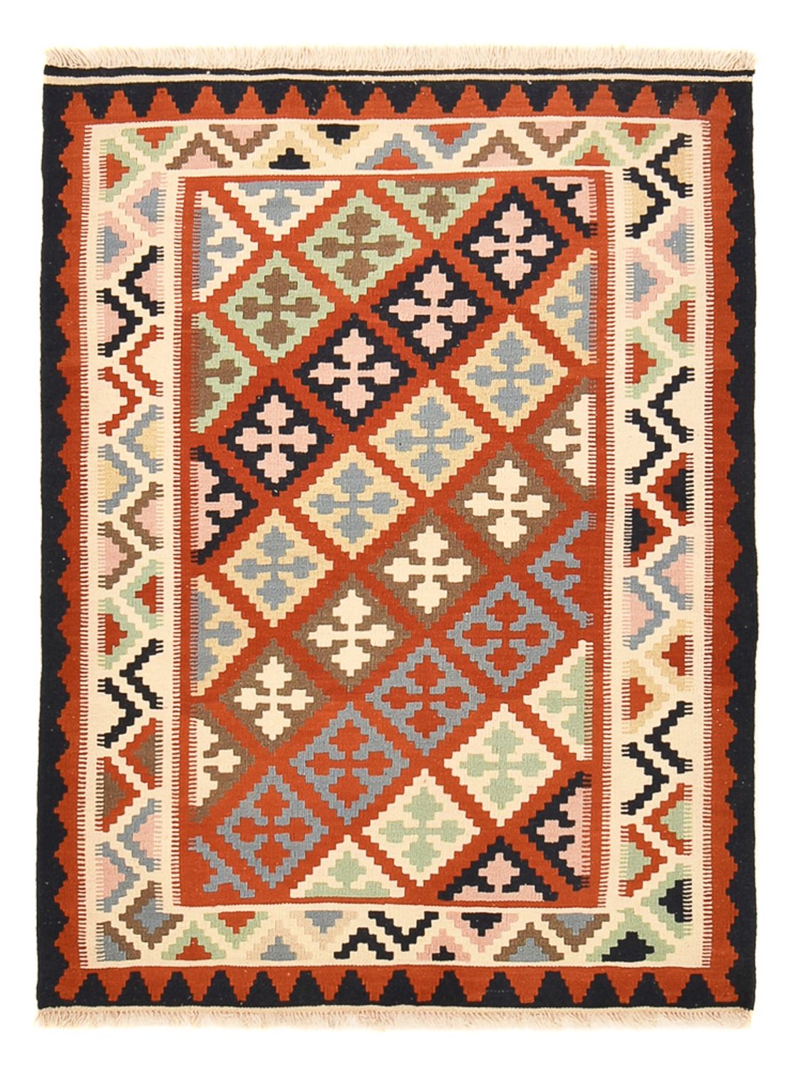 Kelim Carpet - orientalisk matta - 142 x 107 cm - flerfärgad