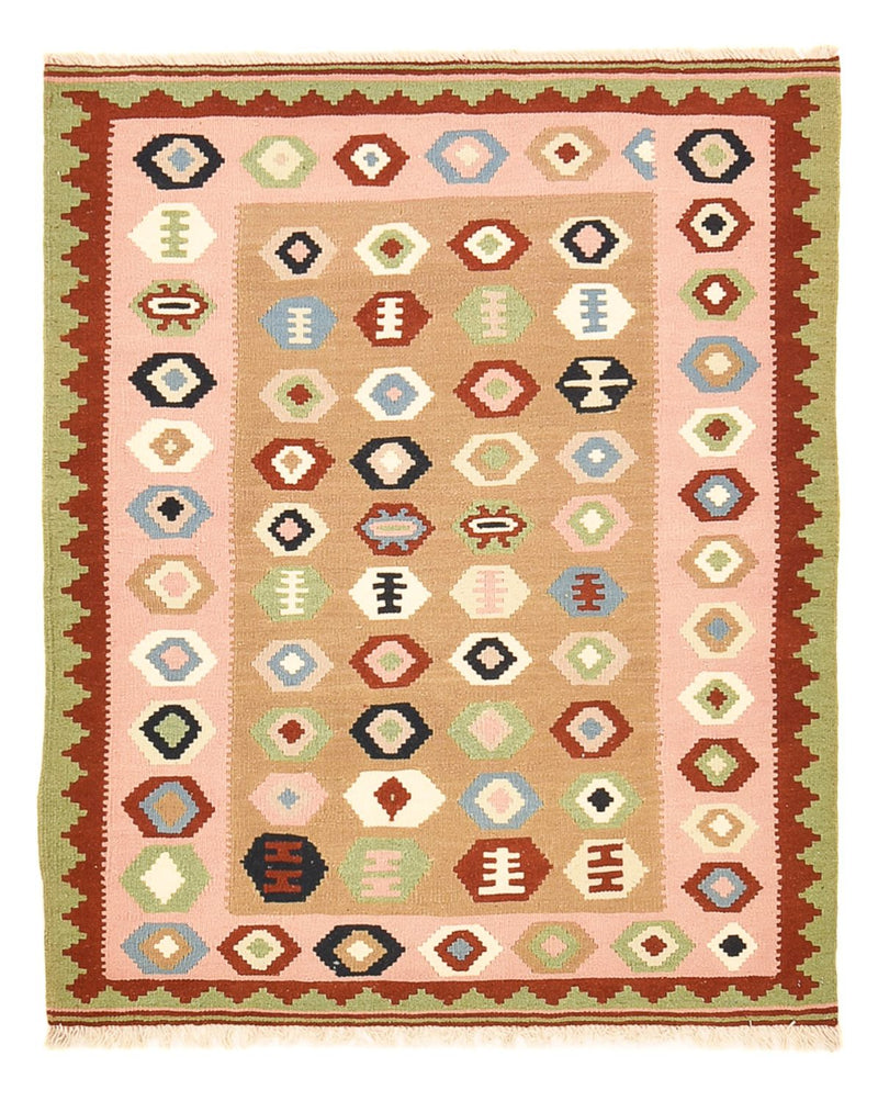 Kelim Carpet - orientalisk matta - 138 x 110 cm - flerfärgad