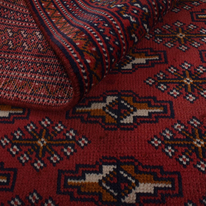 Turkaman-matta - 170 x 128 cm - röd