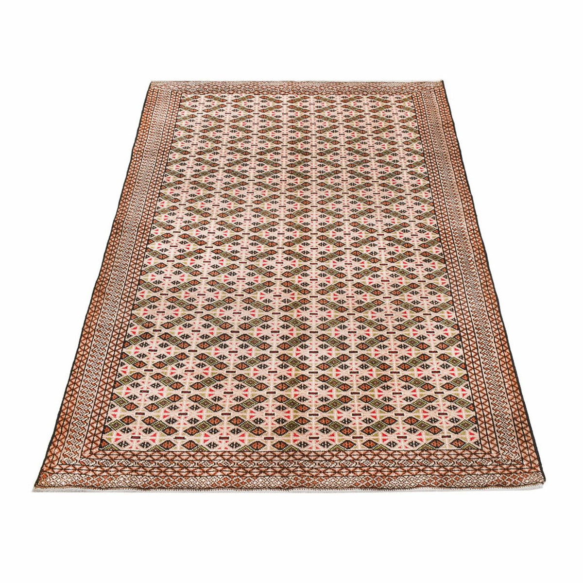 Turkaman-matta - 193 x 130 cm - mörk beige