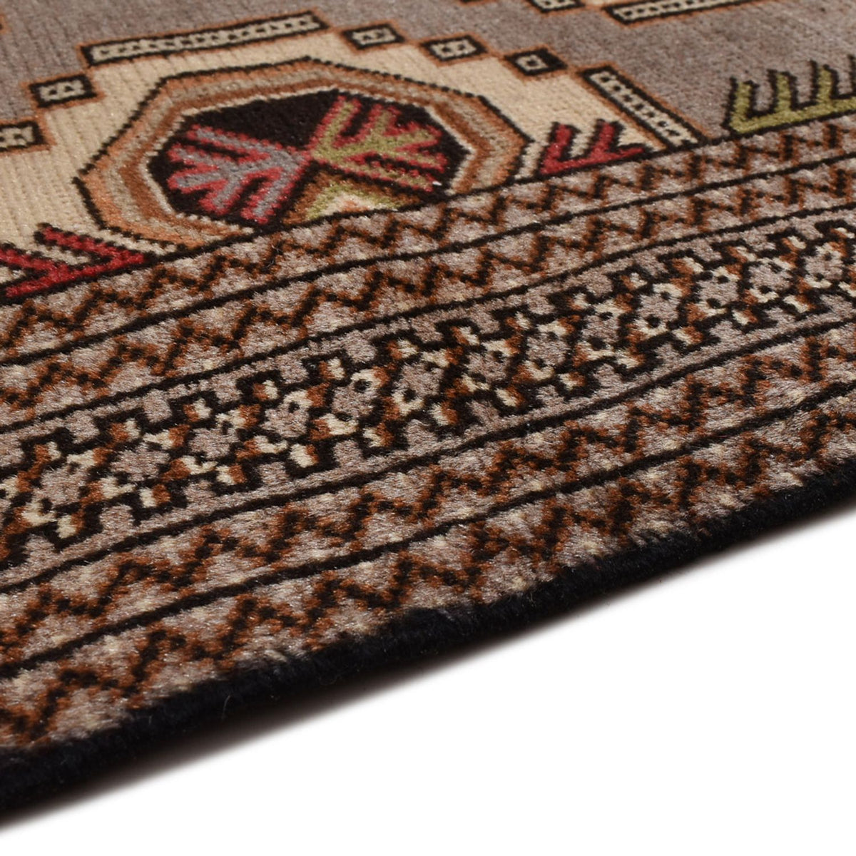 Turkaman-matta - 188 x 127 cm - flerfärgad