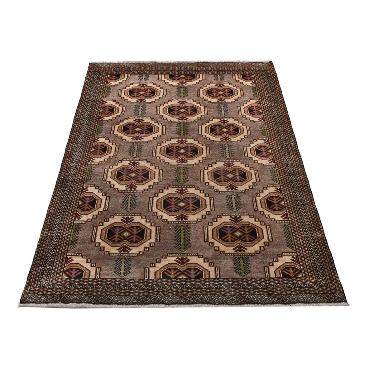 Turkaman-matta - 188 x 127 cm - flerfärgad