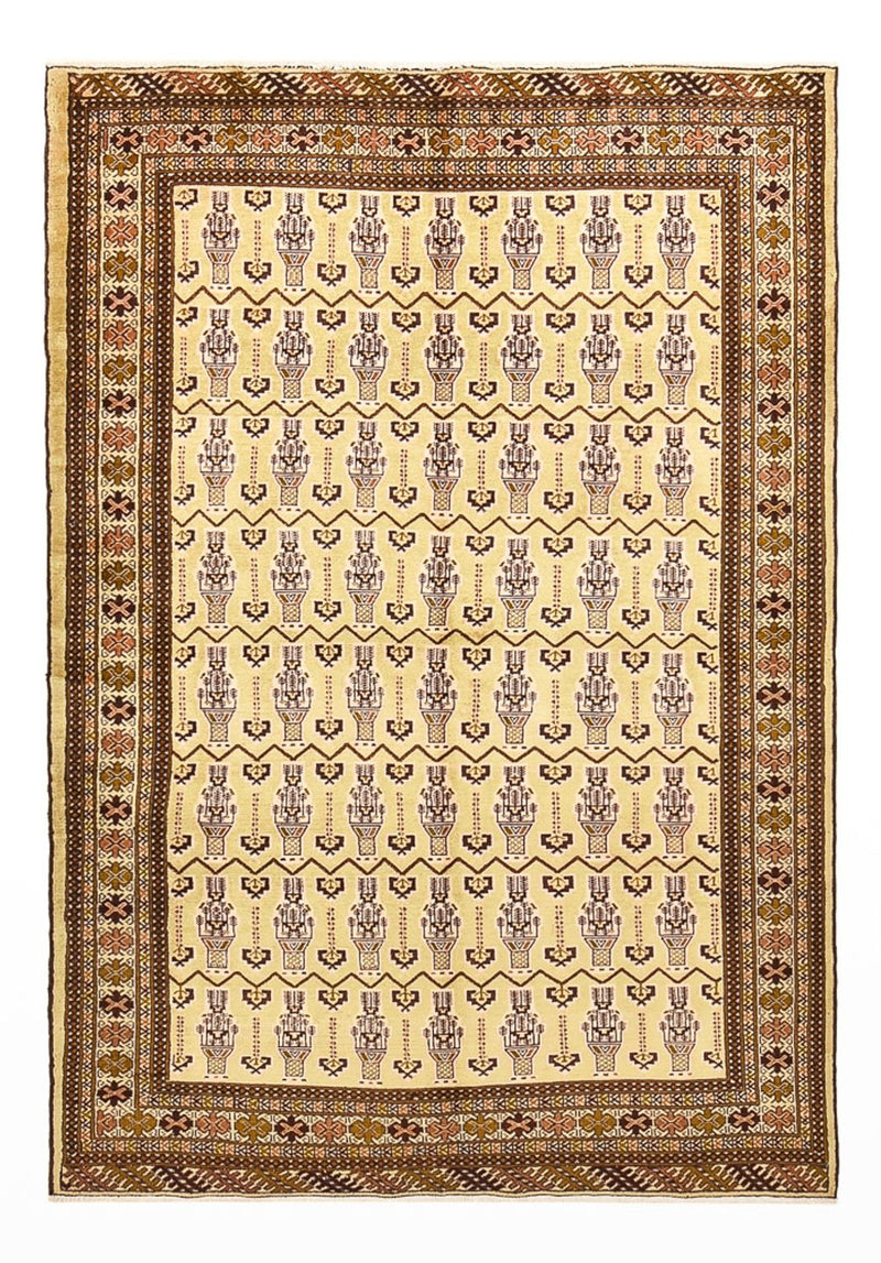 Turkaman-matta - 213 x 146 cm - ljusbeige
