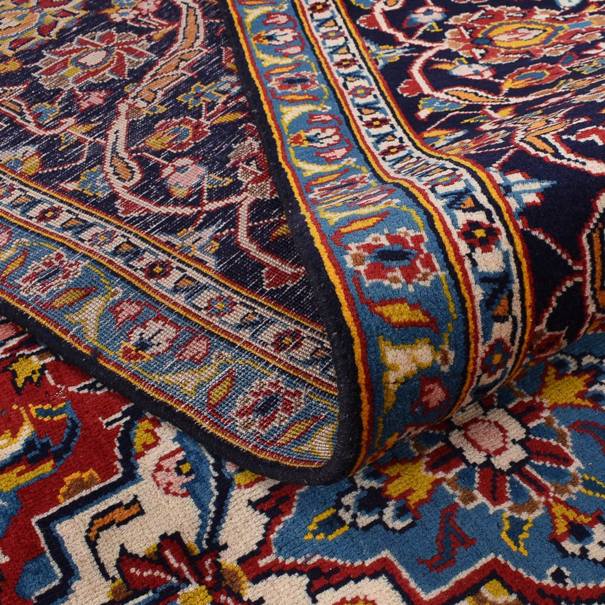 Persiska mattor - Keshan - 381 x 292 cm - mörkblå