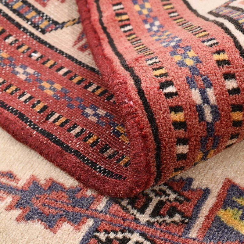 Turkaman-matta - 120 x 92 cm - ljusröd