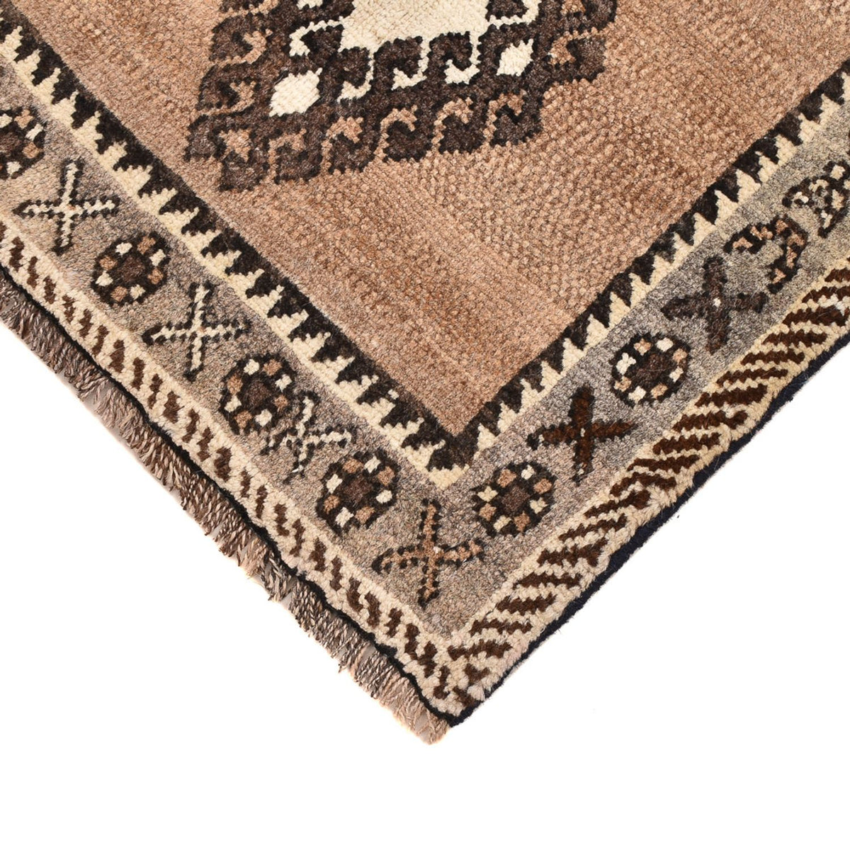 Persisk matta - Nomadic - 56 x 53 cm - ljusbeige