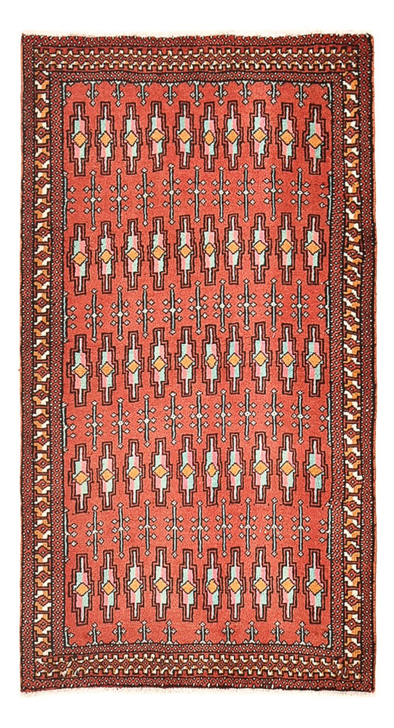 Turkaman-matta - 129 x 71 cm - röd