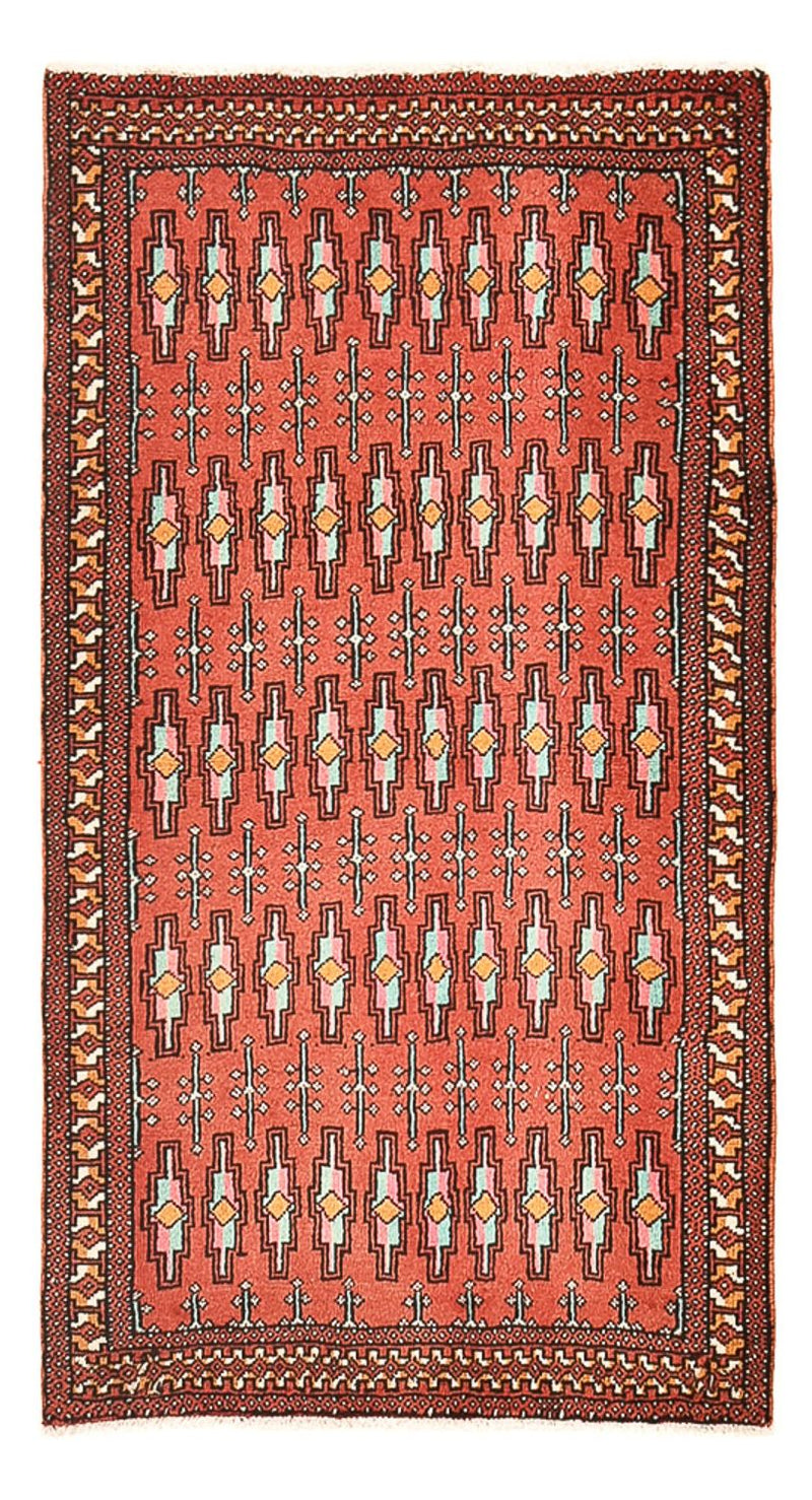 Turkaman-matta - 129 x 71 cm - röd