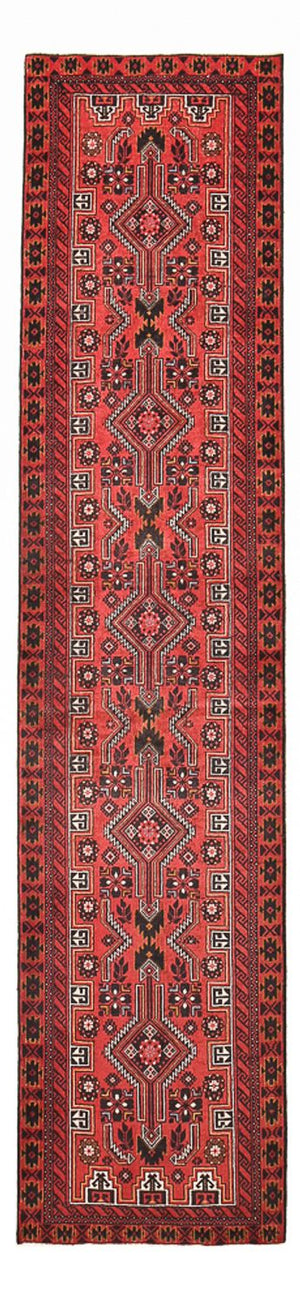 Runner Baluch-matta - 378 x 85 cm - röd