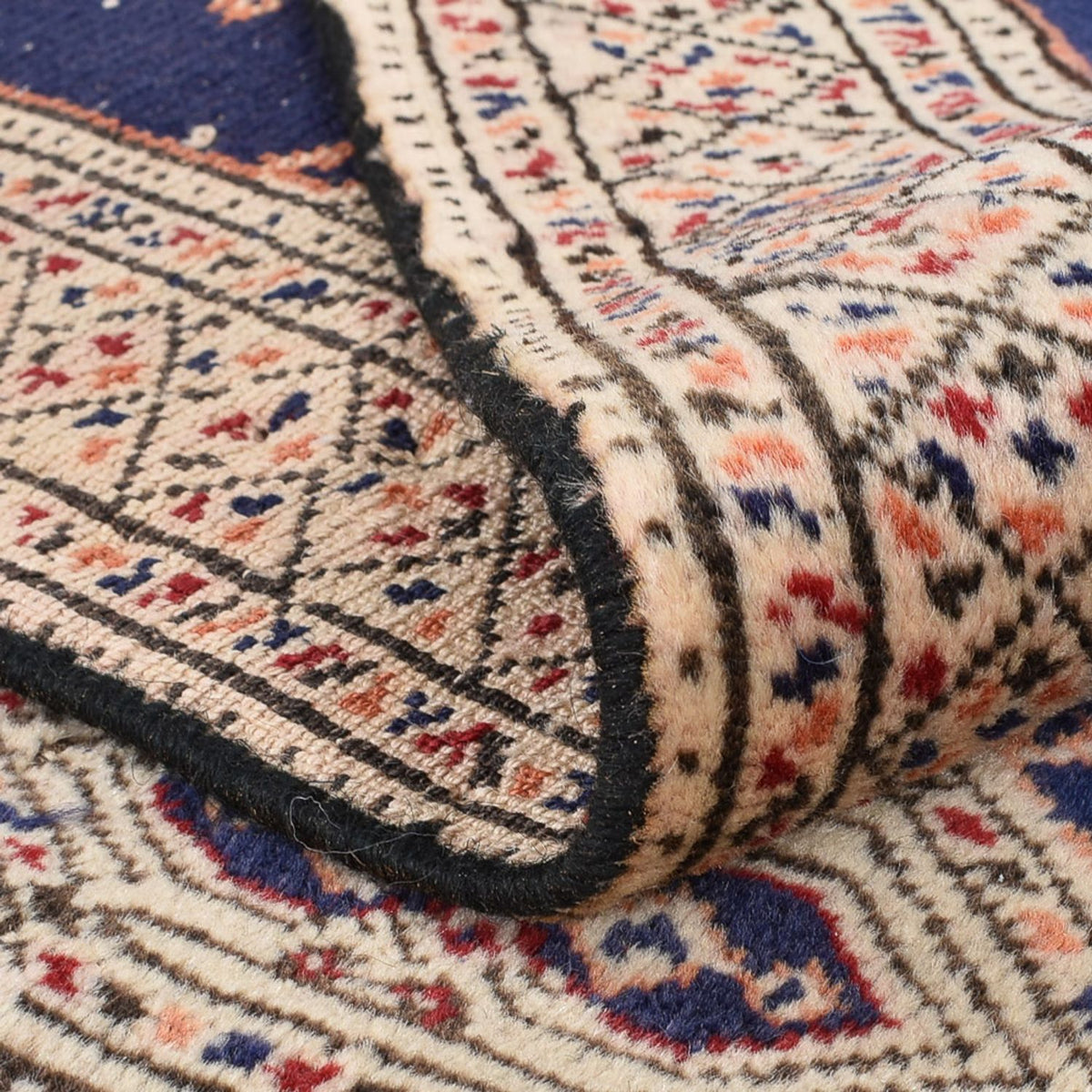 Turkaman-matta - 173 x 120 cm - mörkblå