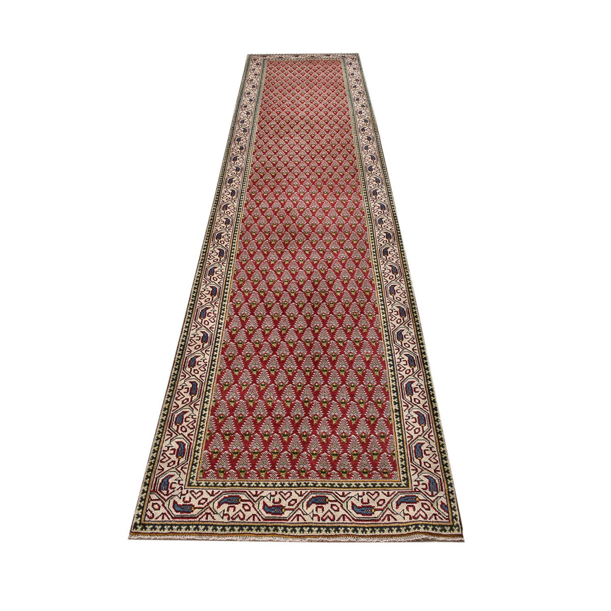 Runner Persisk matta - Tabriz - 390 x 87 cm - rost