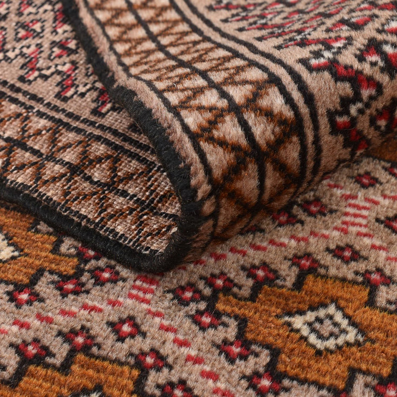 Turkaman-matta - 132 x 97 cm - ljusröd