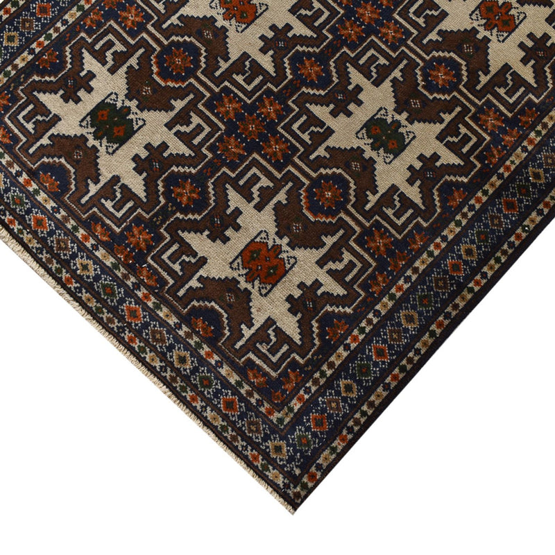 Runner Turkaman-matta - 366 x 79 cm - mörk beige