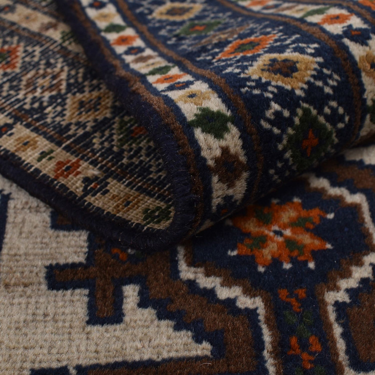 Runner Turkaman-matta - 366 x 79 cm - mörk beige