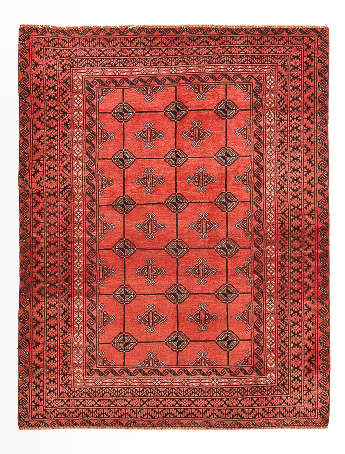 Turkaman-matta - 150 x 117 cm - röd