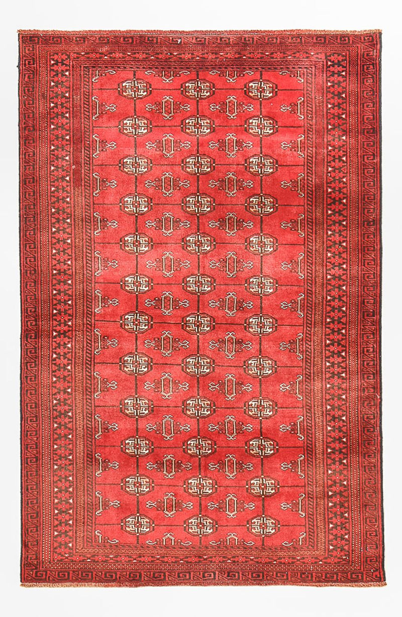 Turkaman-matta - 182 x 113 cm - röd