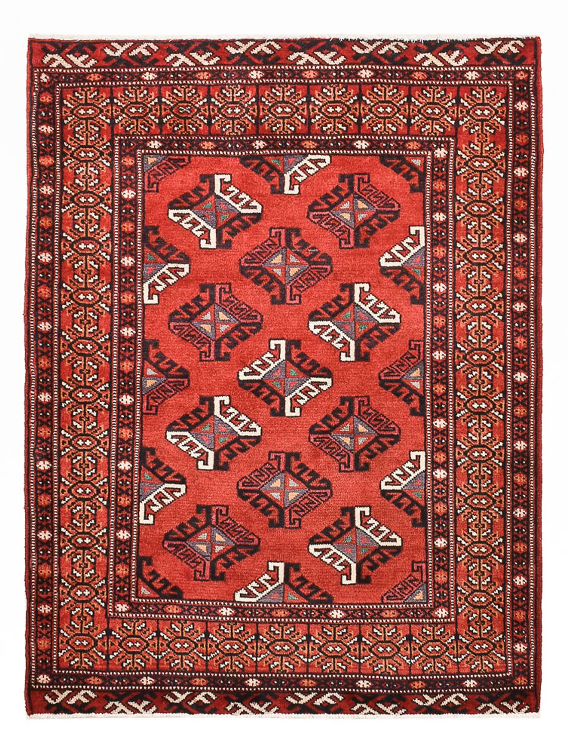 Turkaman-matta - 115 x 85 cm - röd