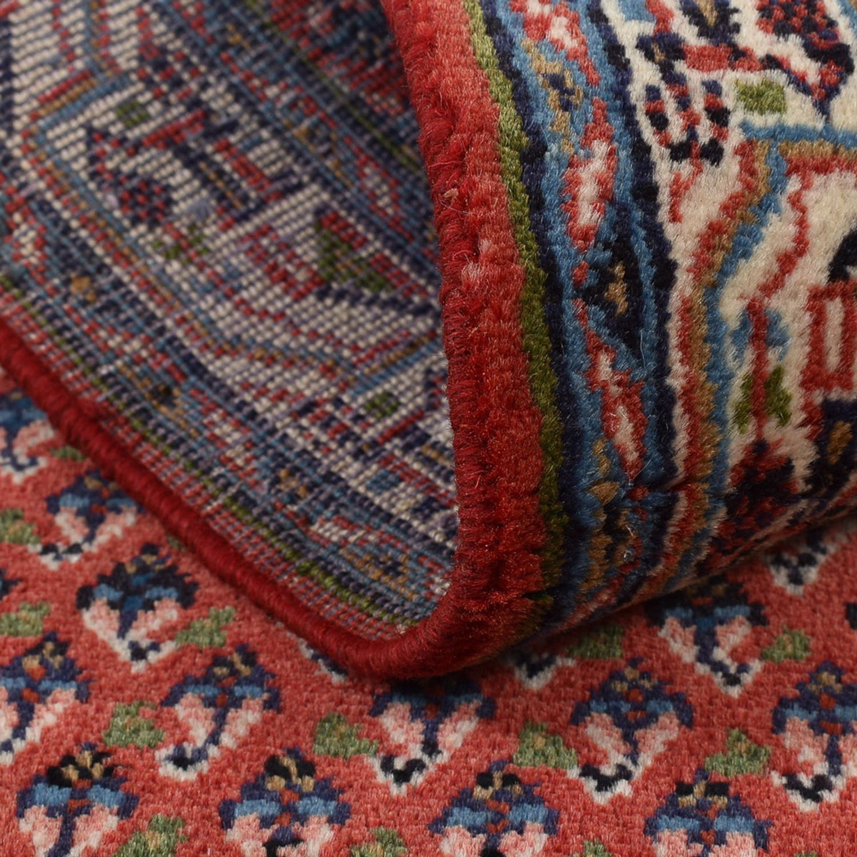 Persisk matta - Mir - 132 x 69 cm - mörkröd