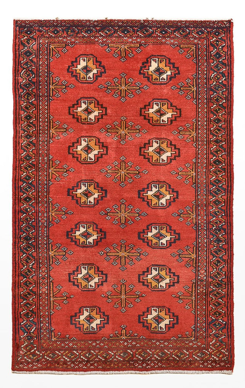Turkaman-matta - 116 x 77 cm - röd