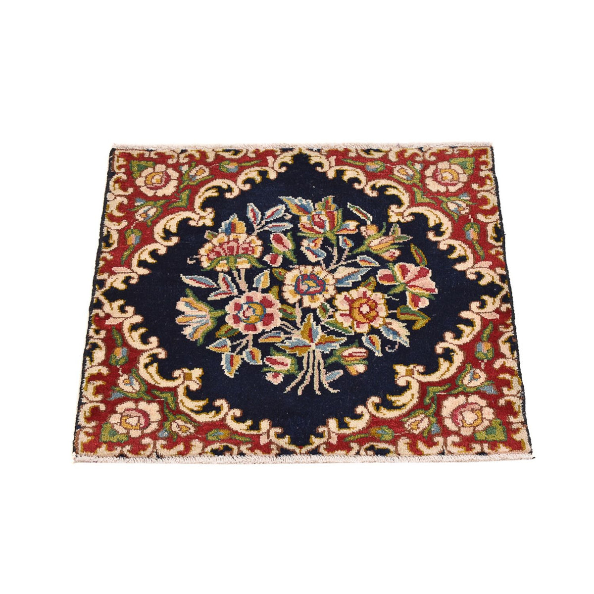 Persisk matta - Nomadic kvadrat  - 50 x 50 cm - mörkröd