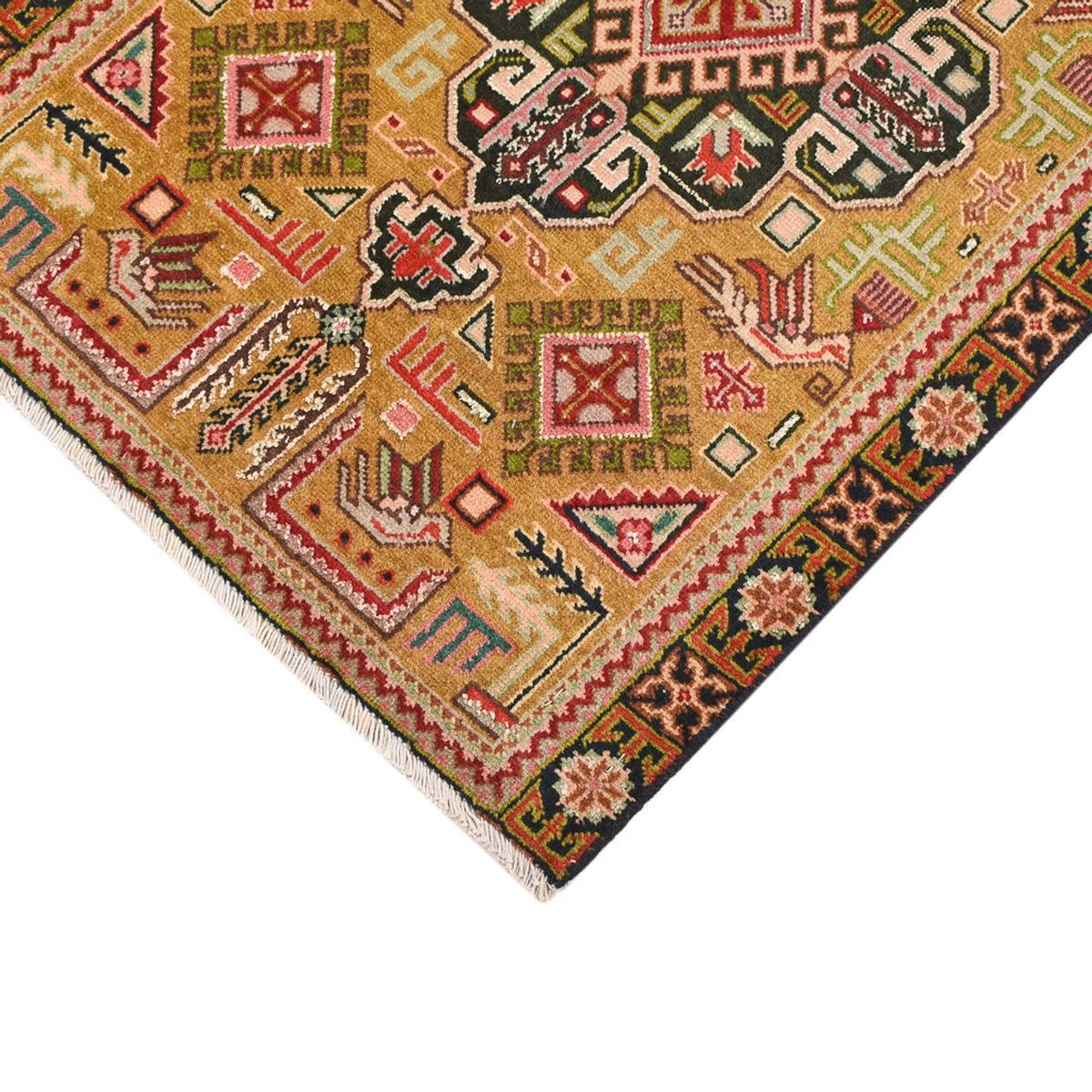 Persisk matta - Nomadic - 82 x 53 cm - olivgrön