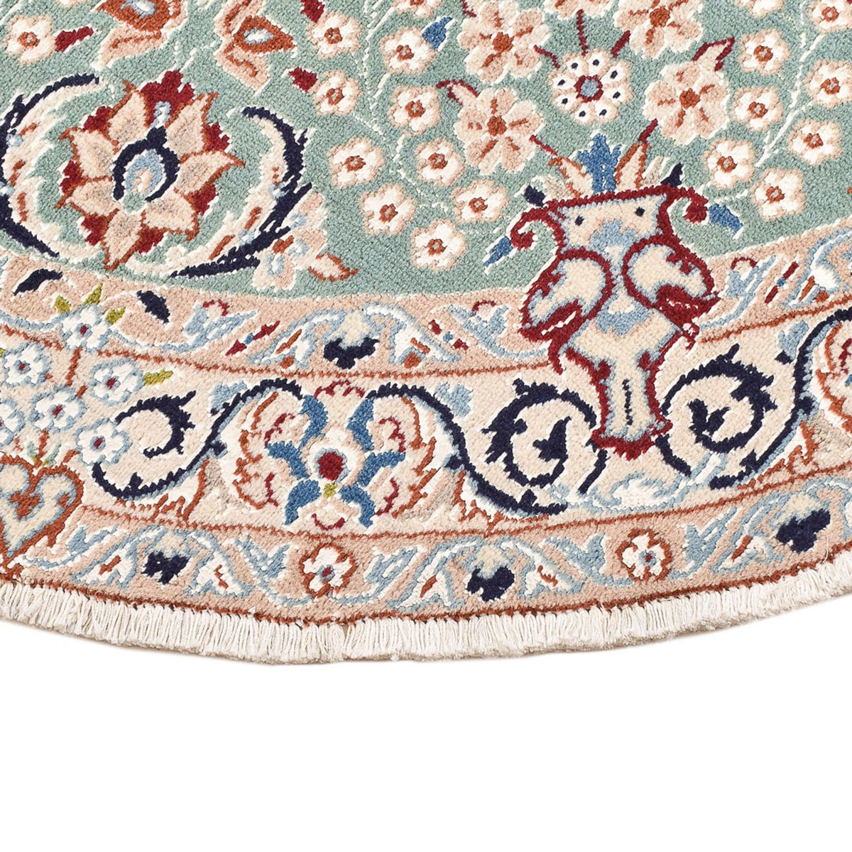 Persisk matta - Nain - Royal runt  - 139 x 139 cm - ljusgrön