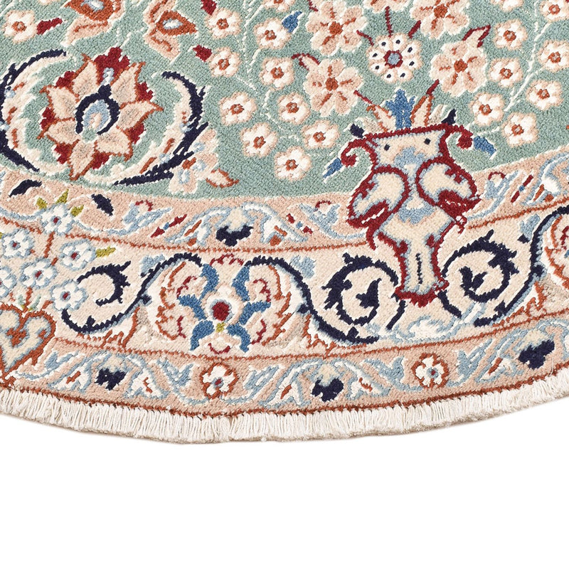 Persisk matta - Nain - Royal runt  - 139 x 139 cm - ljusgrön