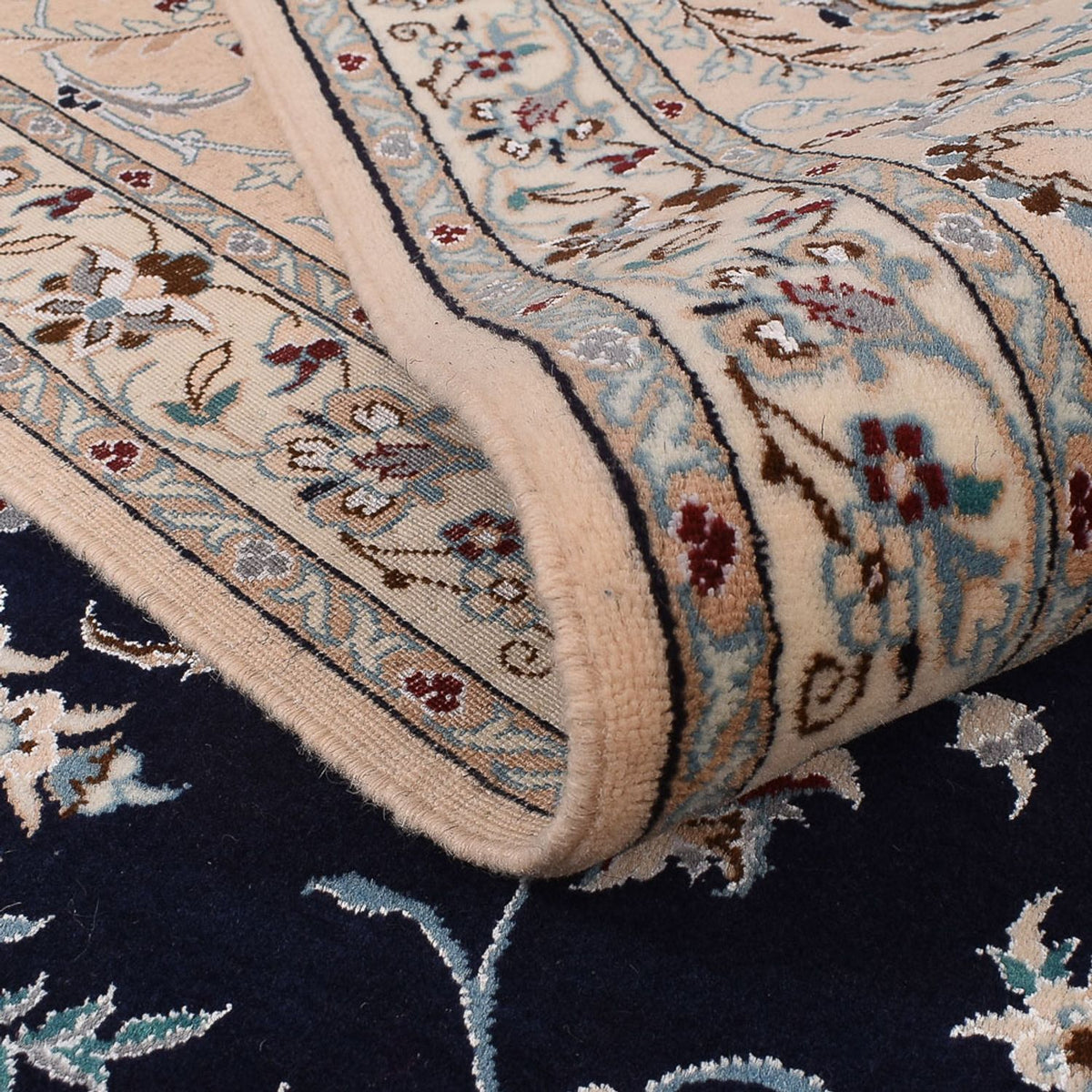 Persisk matta - Nain - Premium kvadrat  - 206 x 206 cm - mörkblå