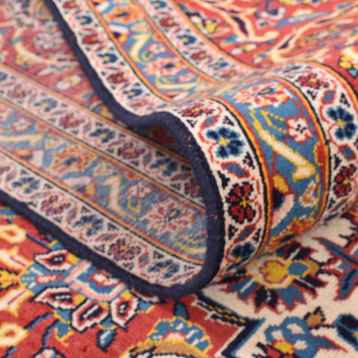 Persiska mattor - Keshan - 398 x 295 cm - mörkblå