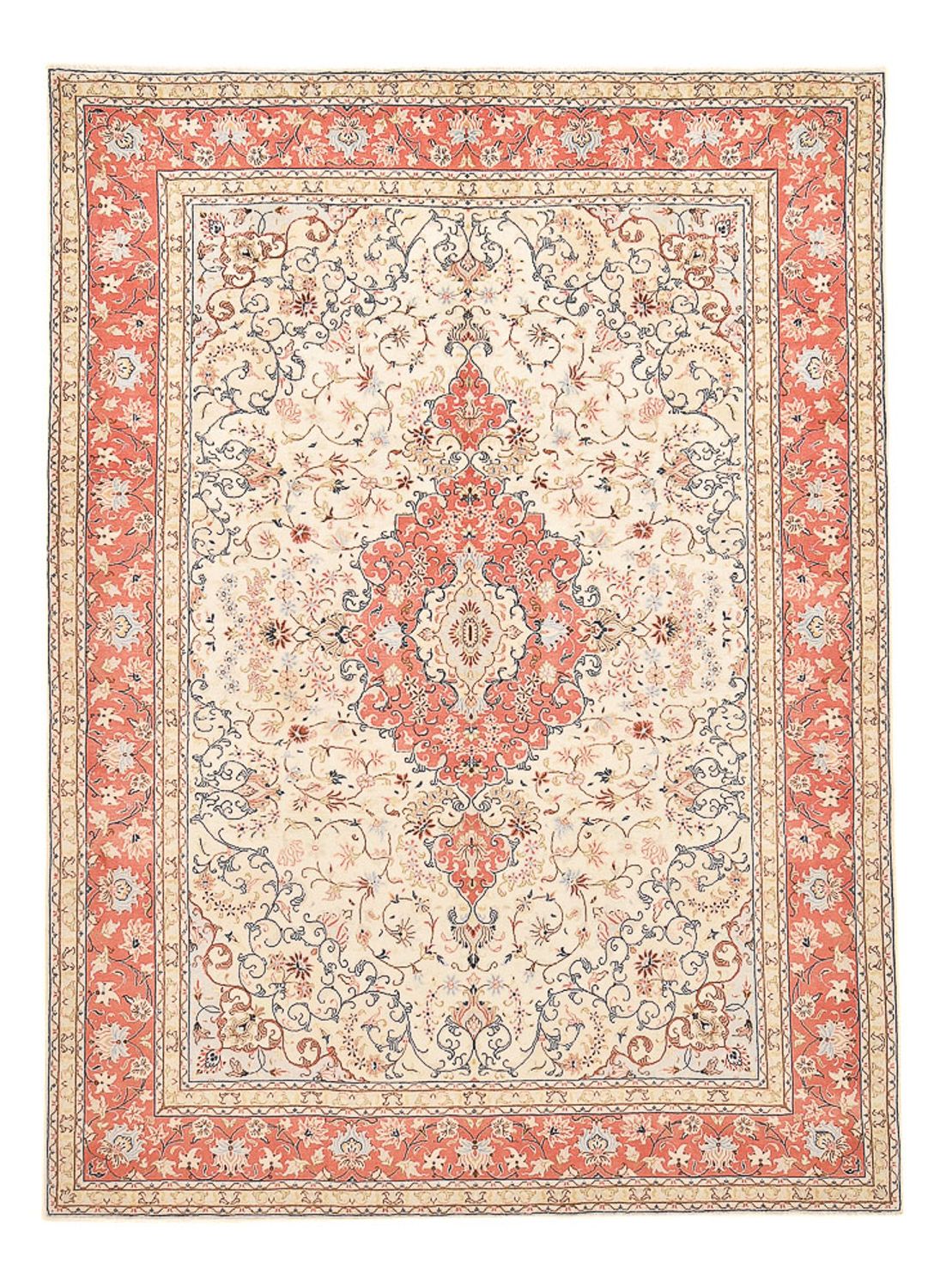 Persiska mattor - Keshan - 342 x 243 cm - ljusbeige