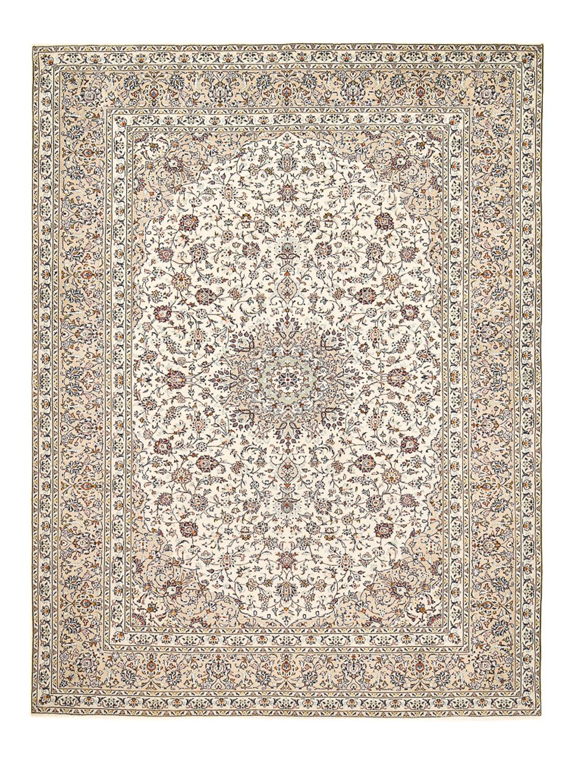 Persiska mattor - Keshan - 397 x 293 cm - ljusbeige