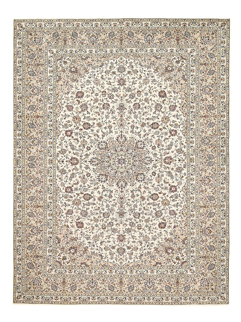 Persiska mattor - Keshan - 397 x 293 cm - ljusbeige