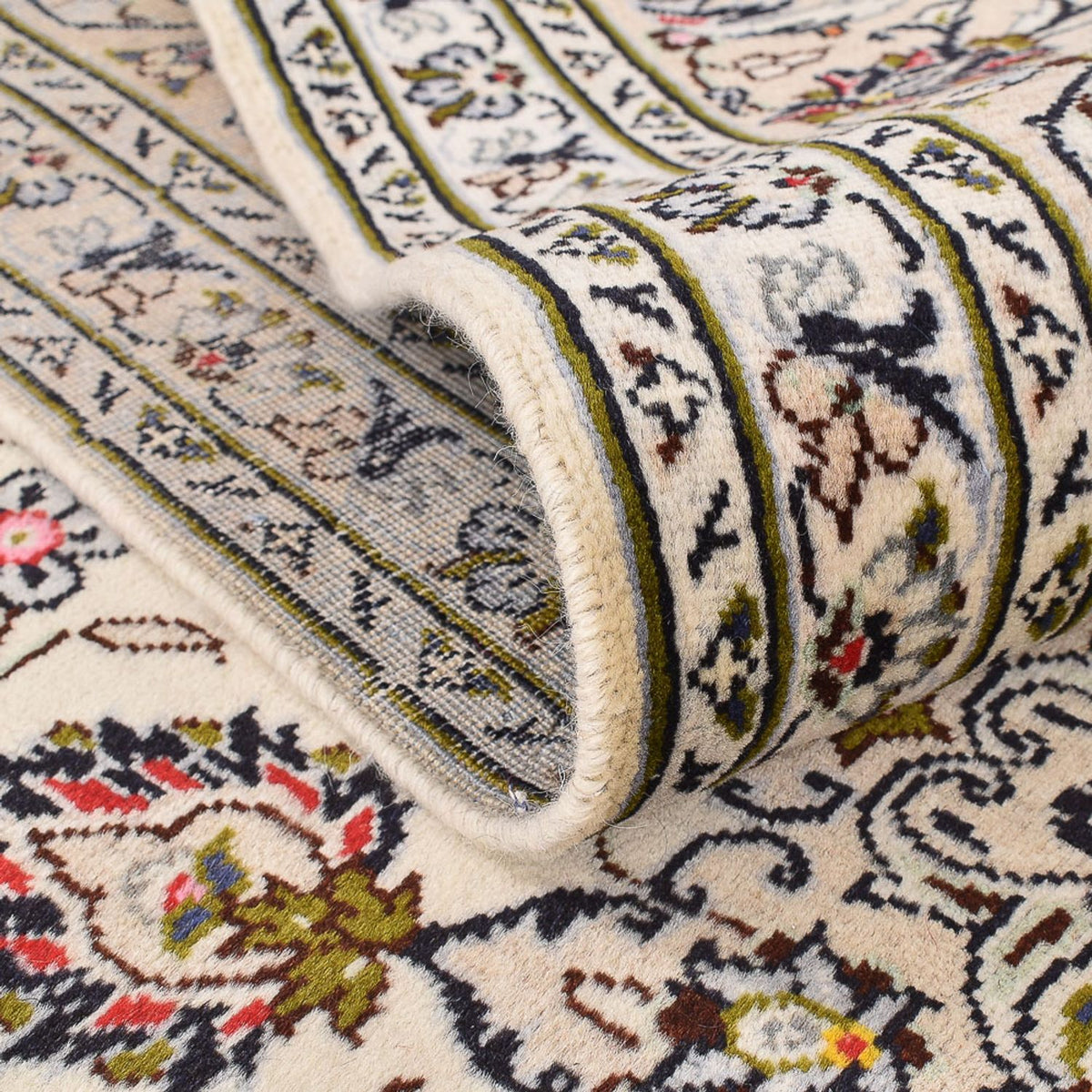 Persiska mattor - Keshan - 356 x 242 cm - ljusbeige