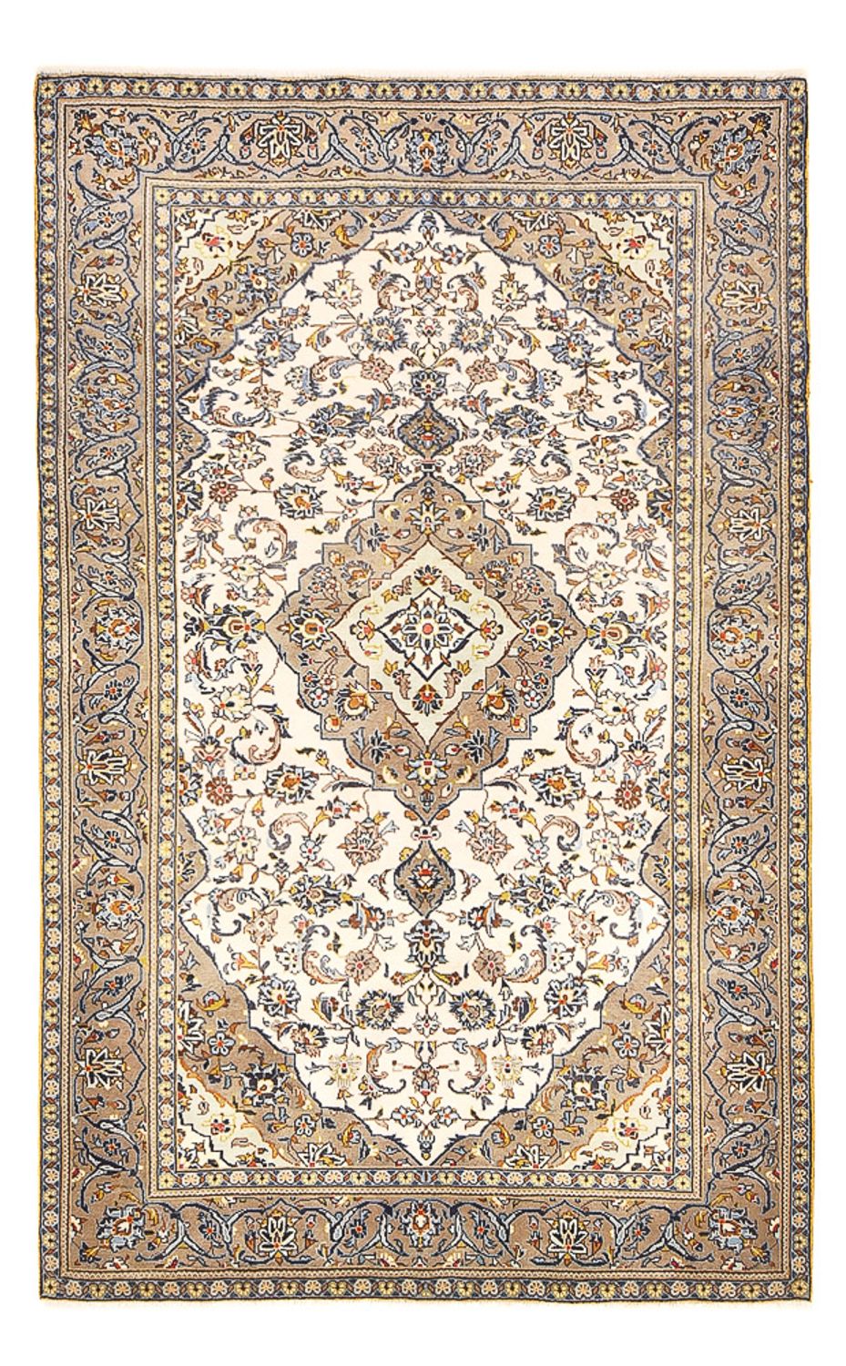 Persiska mattor - Keshan - 230 x 145 cm - ljusbeige