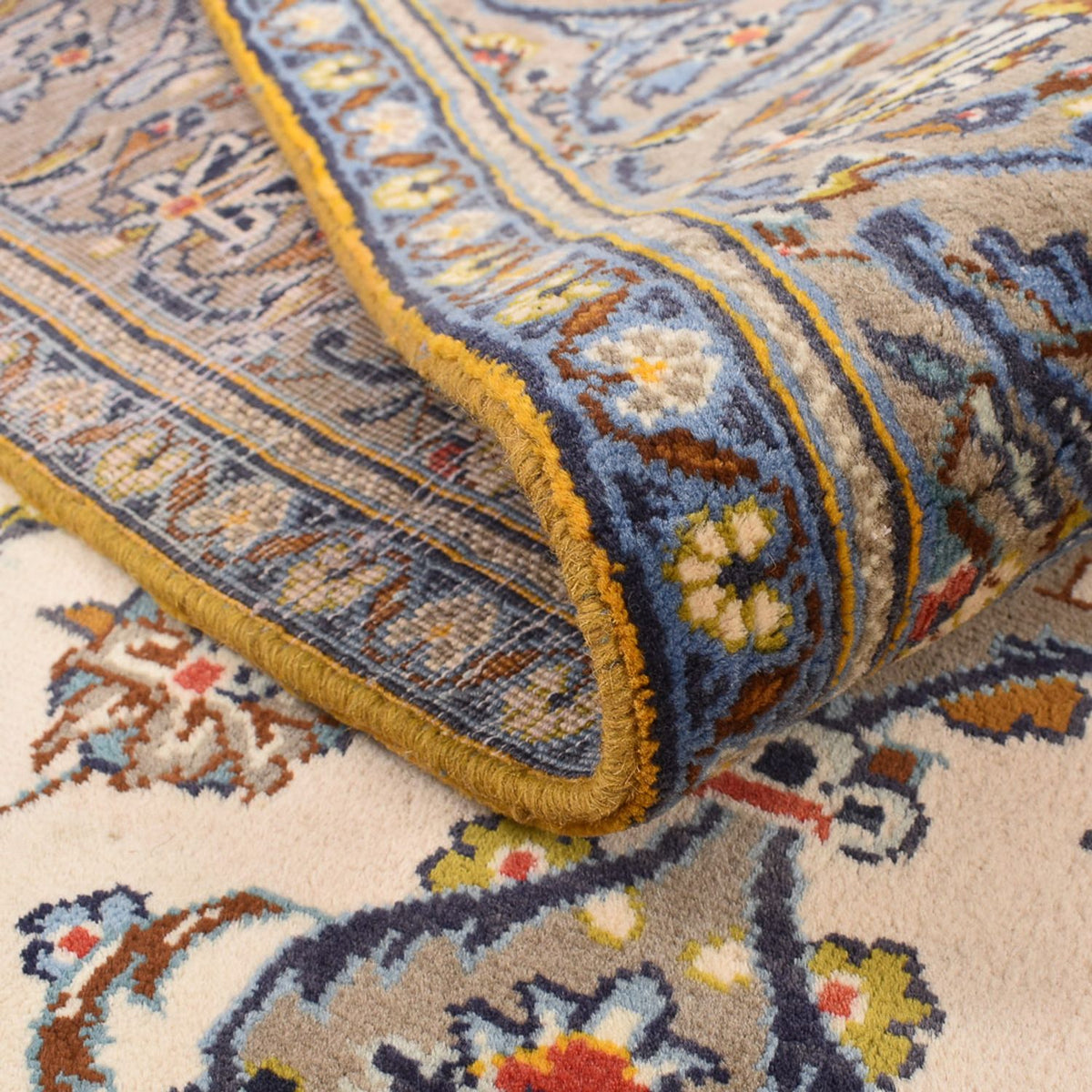 Persiska mattor - Keshan - 230 x 145 cm - ljusbeige