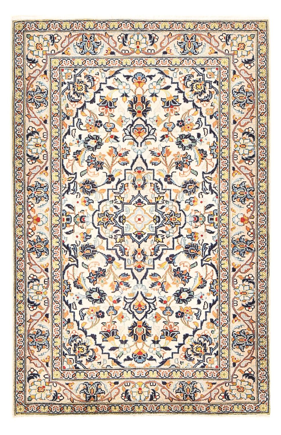 Persiska mattor - Keshan - 147 x 95 cm - ljusbeige