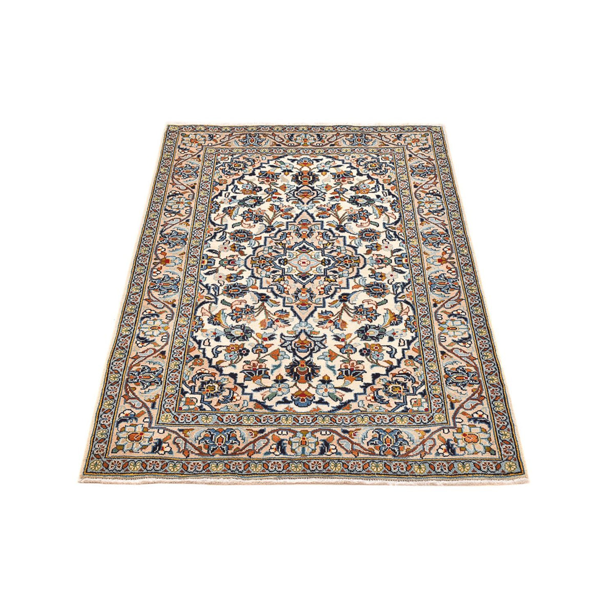 Persiska mattor - Keshan - 141 x 96 cm - ljusbeige