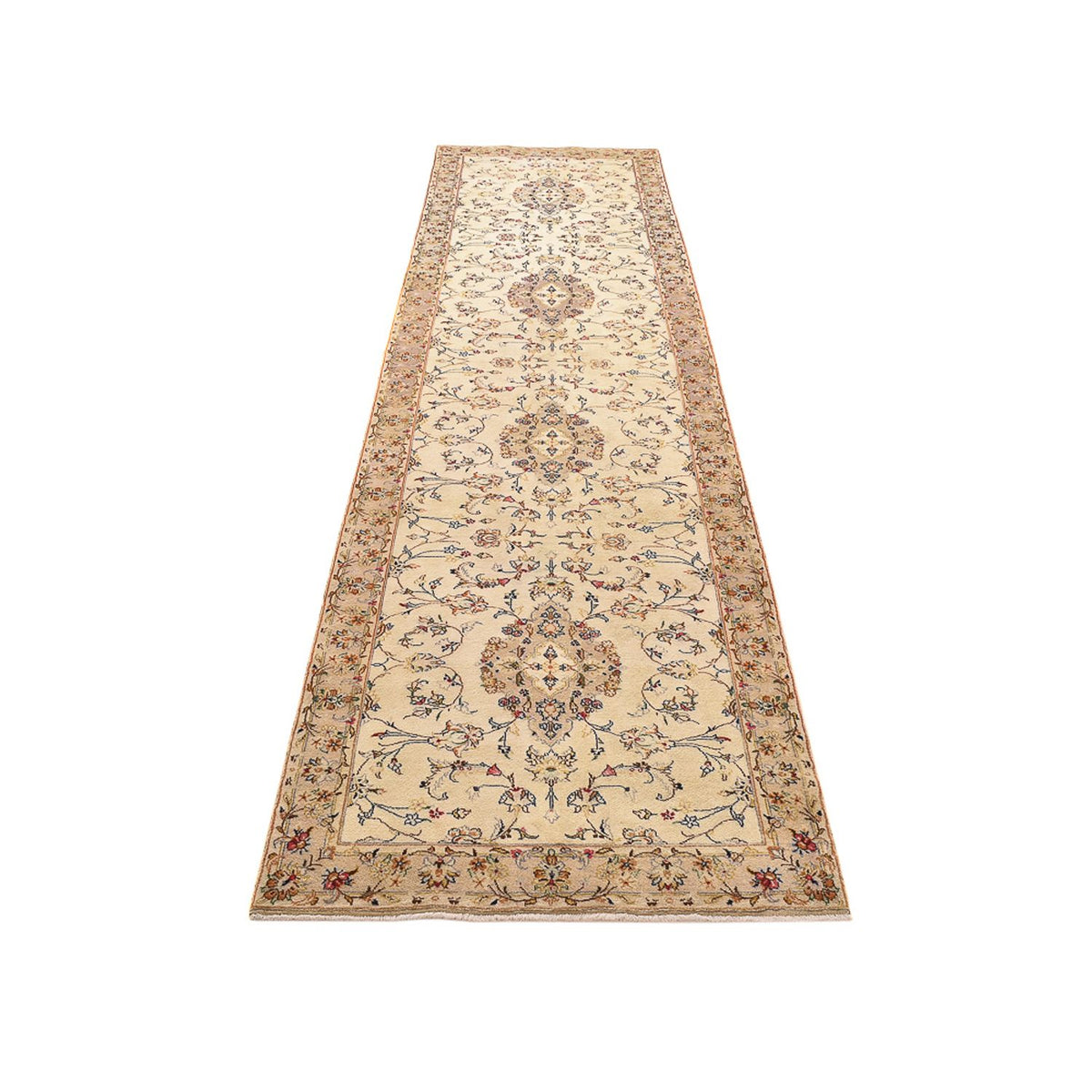 Runner Persiska mattor - Keshan - 385 x 98 cm - beige