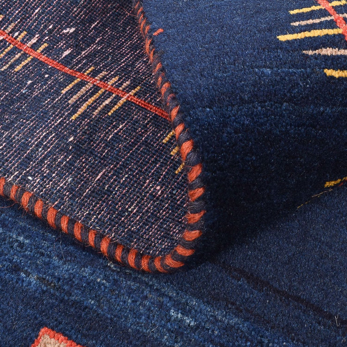 Gabbeh-matta - Loribaft Persian - 143 x 110 cm - mörkblå