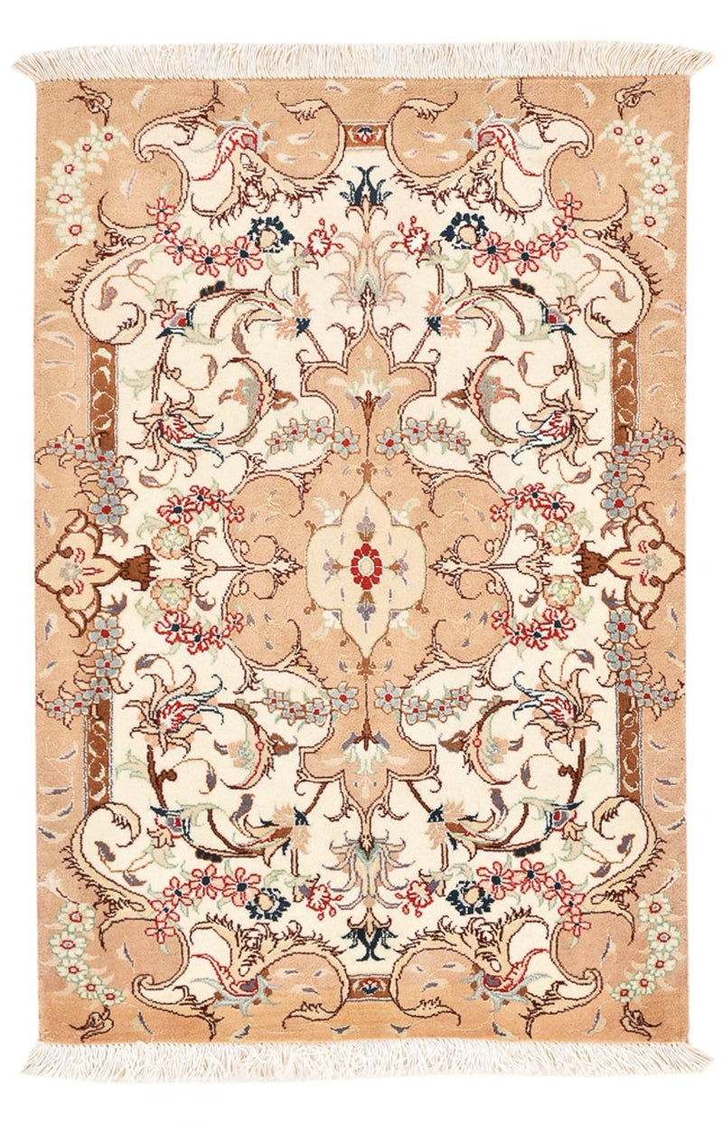 Persisk matta - Tabriz - Royal - 92 x 59 cm - ljusbeige